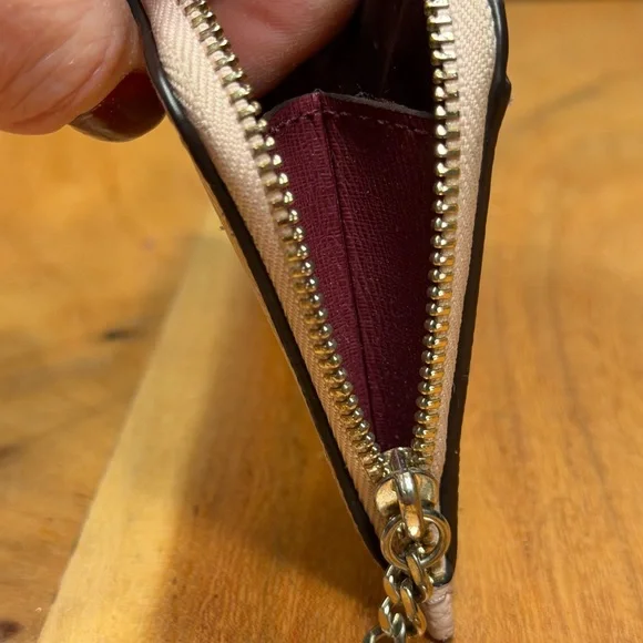 Kate Spade Minimalist Darcy Medium L-Zip Leather Card Holder Wallet-Light Fawn - Picture 9 of 10